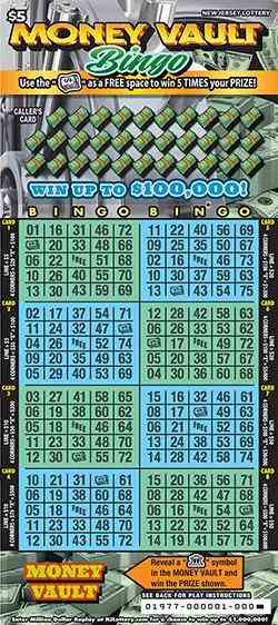 Money Vault Bingo scratchcard - game number #1977 - front