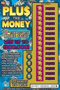 Plu$ The Money scratchcard - game number #1837 - front