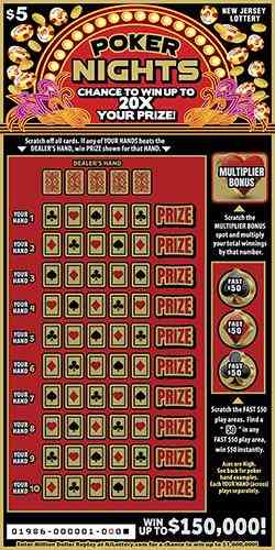 Poker Nights scratchcard - game number #1986 - front