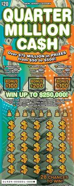 Quarter Million Ca$H scratchcard - game number #1939 - front