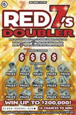 Red 7's Doubler scratchcard - game number #1808 - front