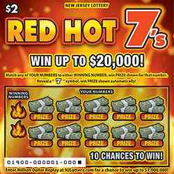 Red Hot 7'S scratchcard - game number #1900 - front