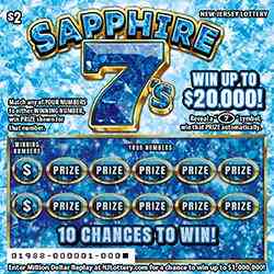 Sapphire 7'S scratchcard - game number #1988 - front