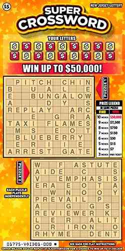 Super Crossword scratchcard - game number #1775 - front