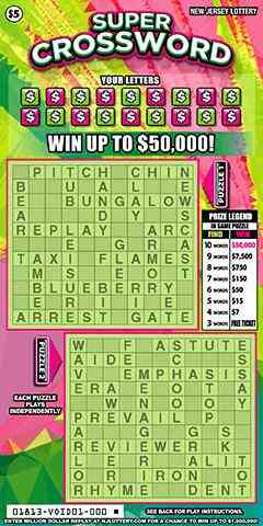 Super Crossword scratchcard - game number #1813 - front