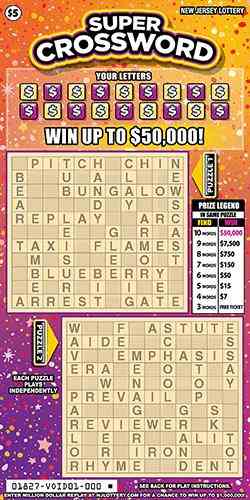 Super Crossword scratchcard - game number #1827 - front