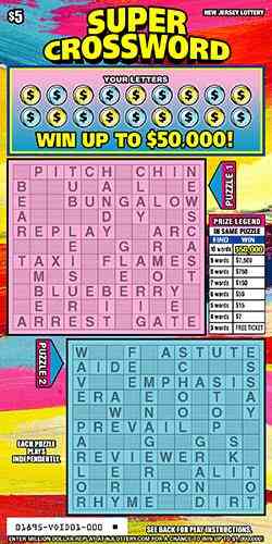 Super Crossword scratchcard - game number #1895 - front