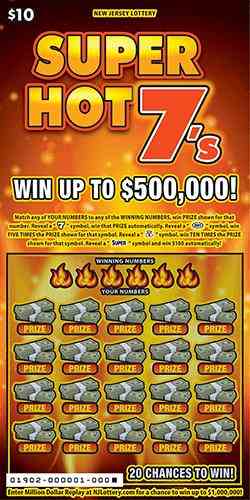 Super Hot 7'S scratchcard - game number #1902 - front