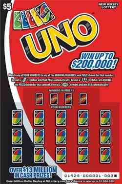 Uno scratchcard - game number #1928 - front