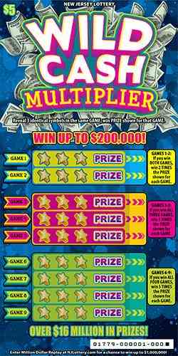 Wild Cash Multiplier scratchcard - game number #1779 - front