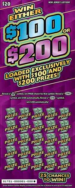 Win Either $100 or $200 scratchcard - game number #1751 - front