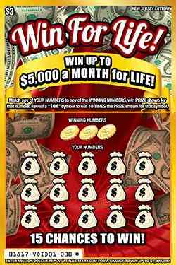 Win For Life! scratchcard - game number #1817 - front