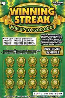 Winning Streak scratchcard - game number #1876 - front