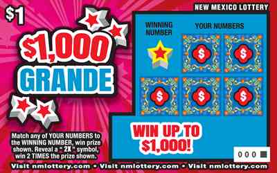 $1,000 Grande scratchcard - game number #687 - front