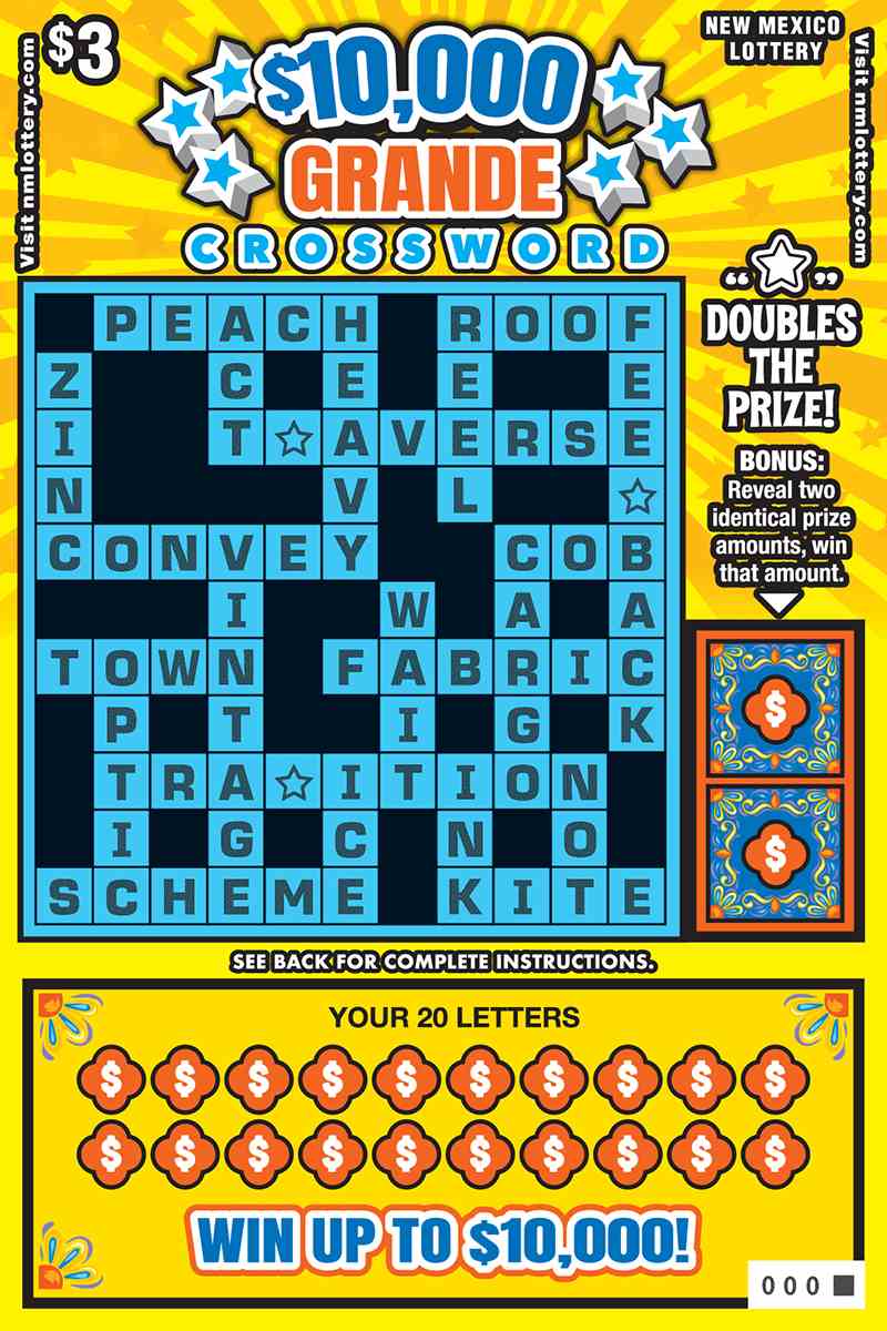 $10,000 Grande Crossword scratchcard - game number #689 - front