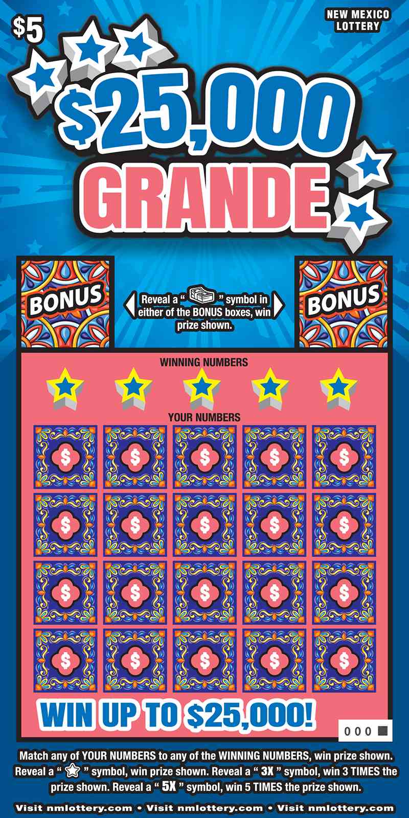 $25,000 Grande scratchcard - game number #690 - front