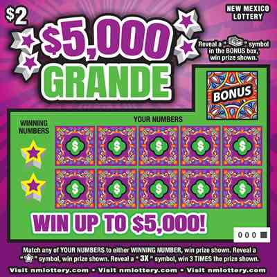 $5,000 Grande scratchcard - game number #688 - front