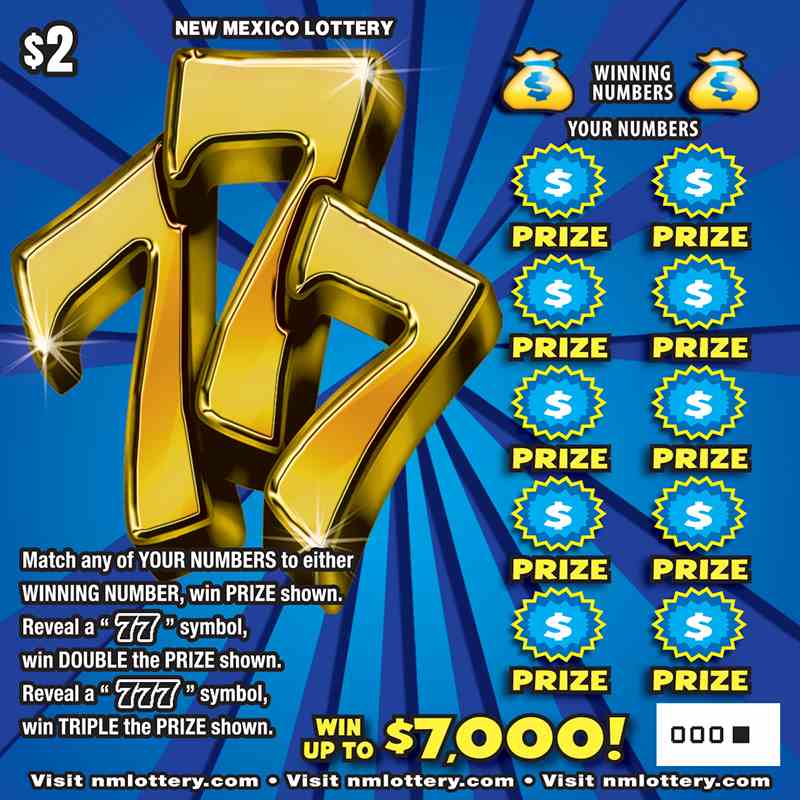 777 scratchcard - game number #654 - front