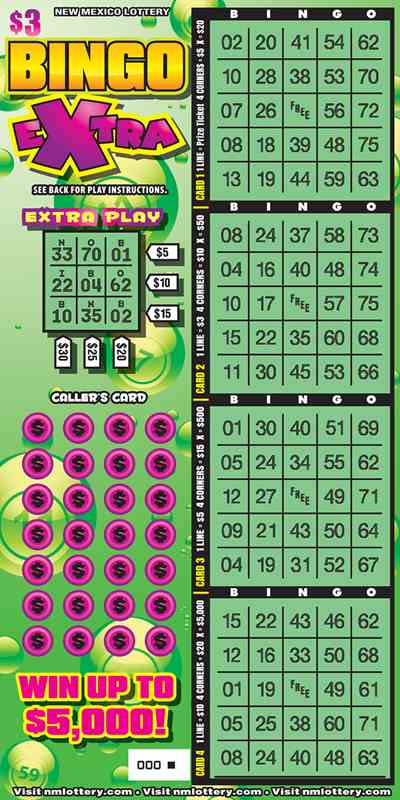 Bingo Extra scratchcard - game number #683 - front