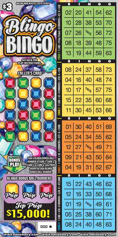 Blingo Bingo scratchcard - game number #589 - front