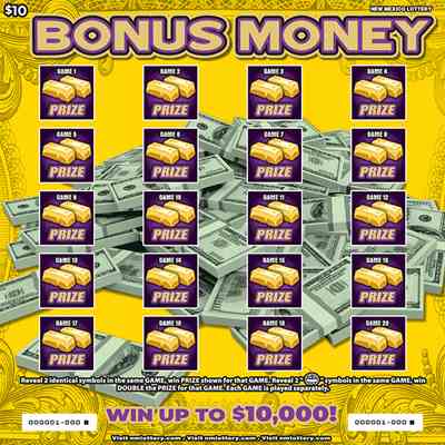 Bonus Money scratchcard - game number #598 - front