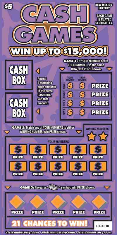 Cash Games scratchcard - game number #575 - front
