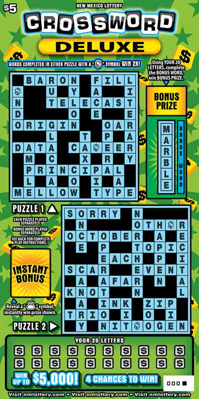 Crossword Deluxe scratchcard - game number #676 - front