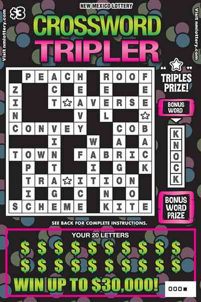 Crossword Tripler scratchcard - game number #682 - front