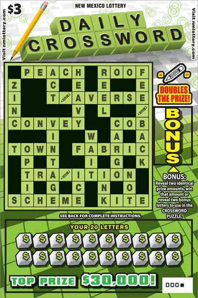 Daily Crossword scratchcard - game number #639 - front