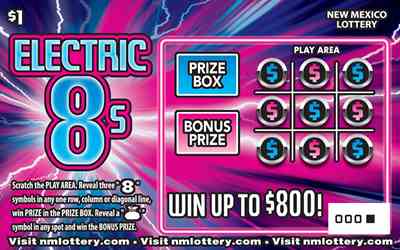Electric 8S scratchcard - game number #617 - front