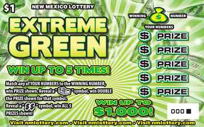 Extreme Green scratchcard - game number #616 - front