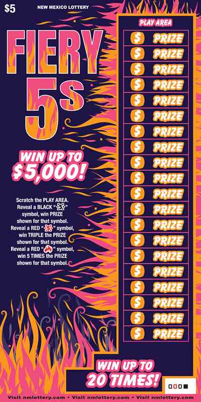 Fiery 5S scratchcard - game number #677 - front