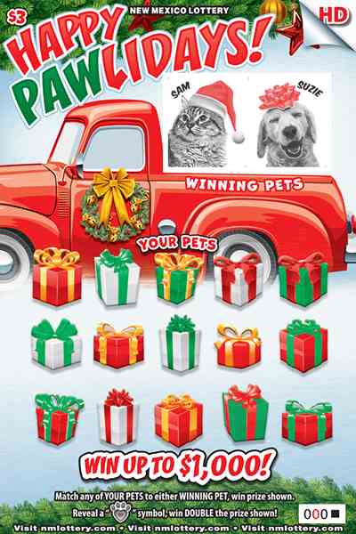 Happy Pawlidays! scratchcard - game number #695 - front