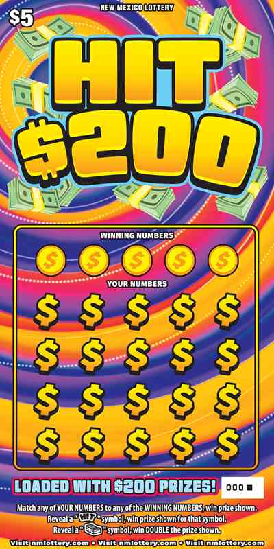 Hit $200 scratchcard - game number #659 - front