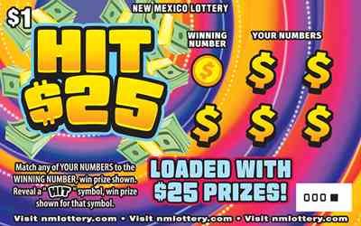 Hit $25 scratchcard - game number #657 - front