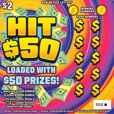 Hit $50 scratchcard - game number #658 - front