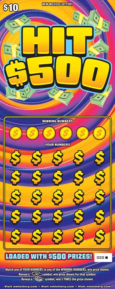 Hit $500 scratchcard - game number #660 - front