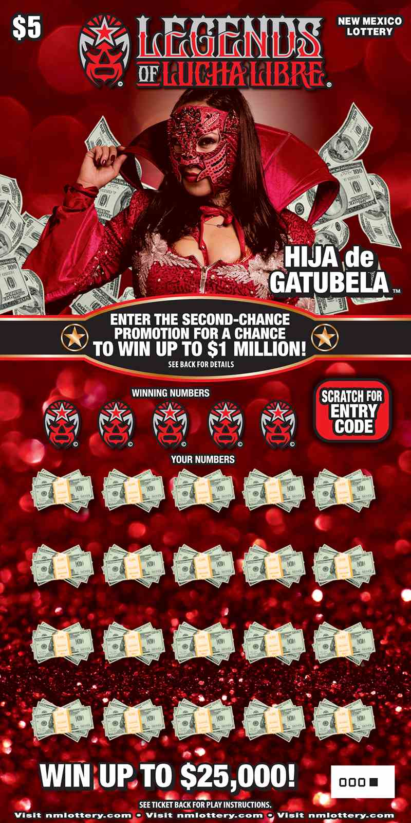 Legends Of Lucha Libre® scratchcard - game number #663 - front