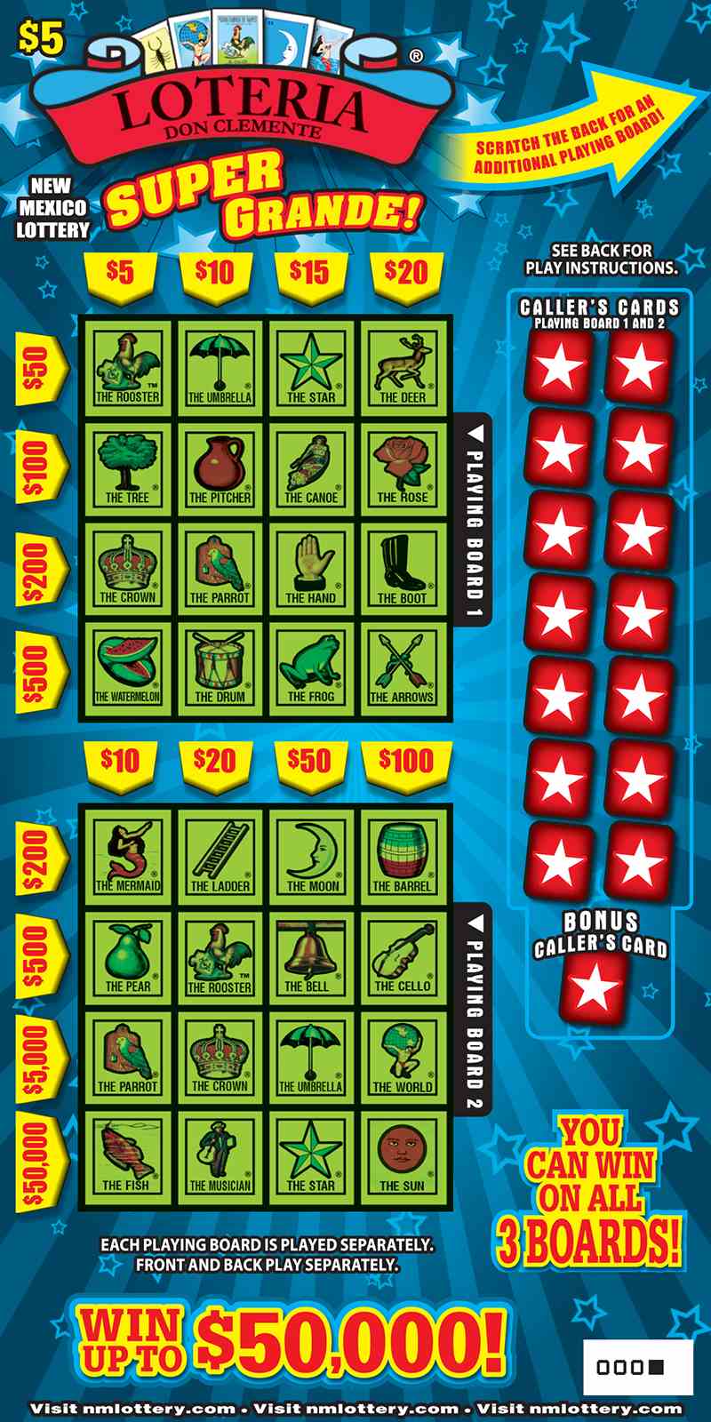 Loteria® Super Grande! scratchcard - game number #585 - front
