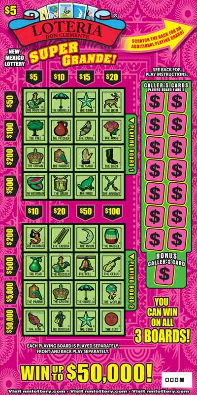 Loteria Super Grande! scratchcard - game number #645 - front