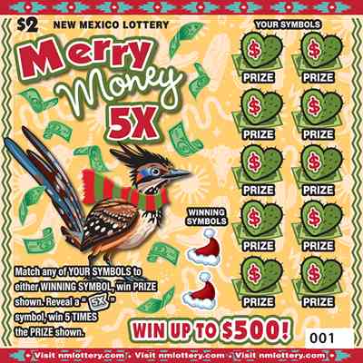 Merry Money 5X scratchcard - game number #668 - front