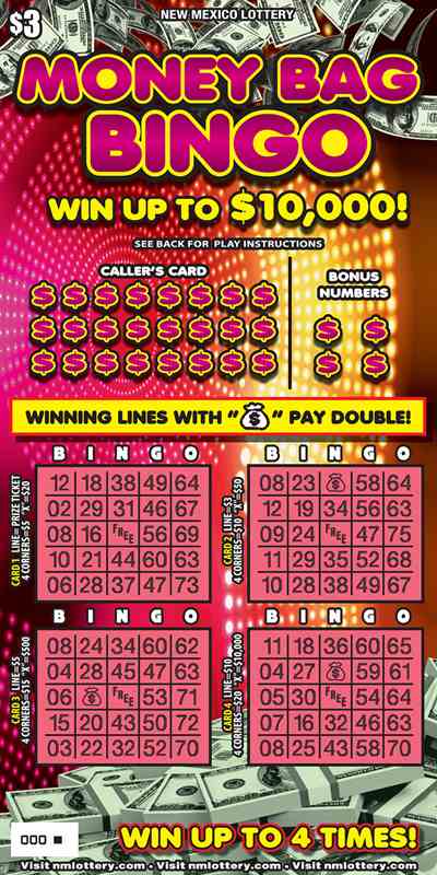 Money Bag Bingo scratchcard - game number #631 - front