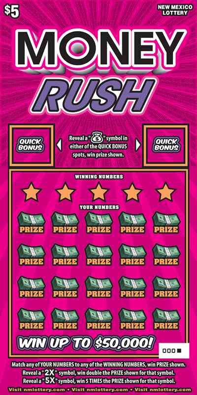 Money Rush scratchcard - game number #618 - front
