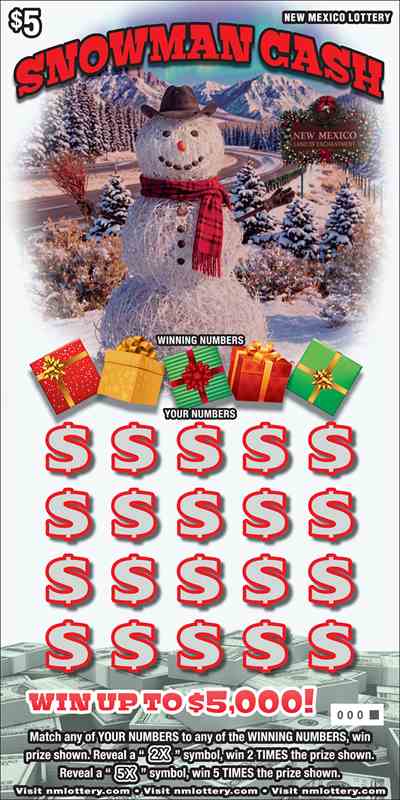 Snowman Cash scratchcard - game number #696 - front