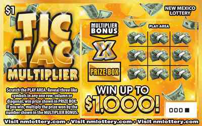 Tic Tac Multiplier scratchcard - game number #647 - front