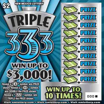 Triple 333 scratchcard - game number #600 - front