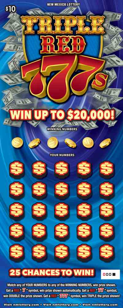 Triple Red 777S scratchcard - game number #679 - front