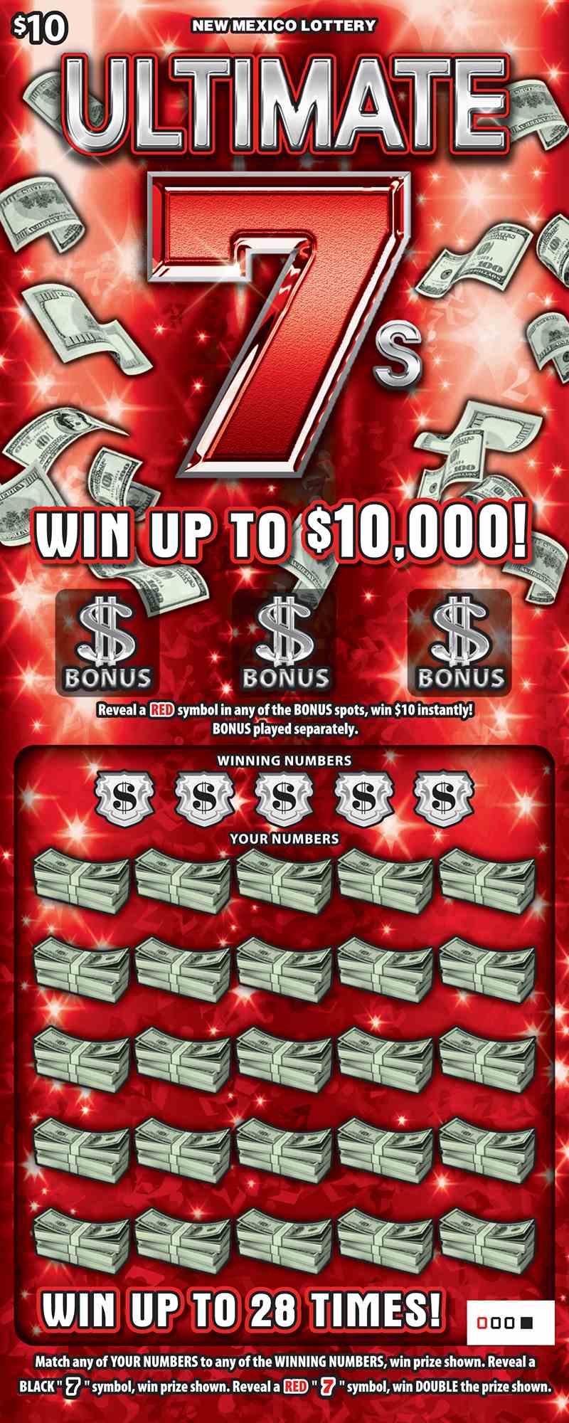 Ultimate 7S scratchcard - game number #579 - front