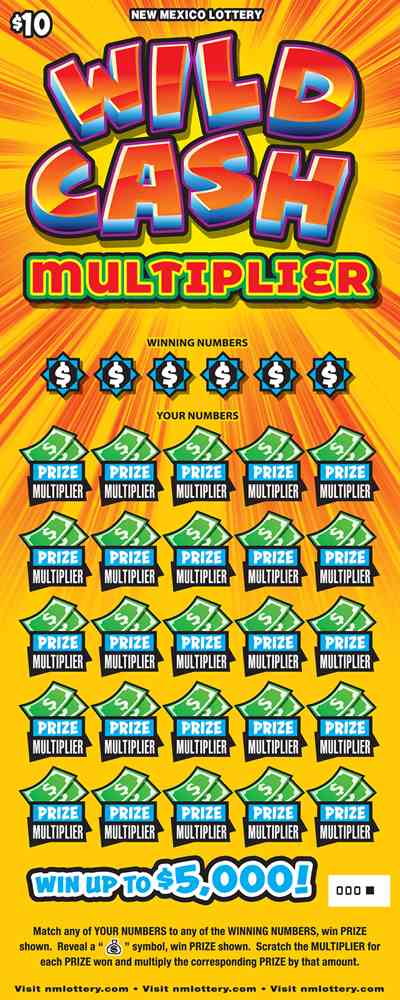 Wild Cash Multiplier scratchcard - game number #642 - front