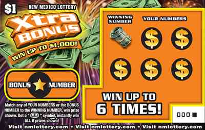 Xtra Bonus scratchcard - game number #650 - front